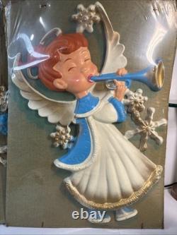 VTG Christmas Blow Mold Angels Wall Mount Plaques Lot 2 New Large 21 50s 60s VTG Christmas Blow Mold Angels Wall Mount Plaques Lot 2 New Large 21 50s 60s