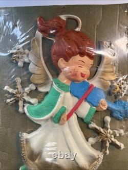 VTG Christmas Blow Mold Angels Wall Mount Plaques Lot 2 New Large 21 50s 60s VTG Christmas Blow Mold Angels Wall Mount Plaques Lot 2 New Large 21 50s 60s