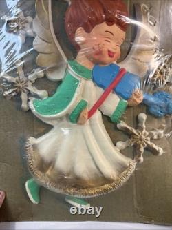 VTG Christmas Blow Mold Angels Wall Mount Plaques Lot 2 New Large 21 50s 60s VTG Christmas Blow Mold Angels Wall Mount Plaques Lot 2 New Large 21 50s 60s