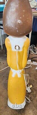 VTG Don Featherstone Thanksgiving Light Up Pilgrim Lady Blow Mold LOOK
