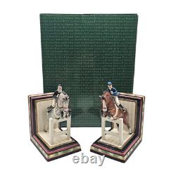 VTG Fitz & Floyd Equestrian Horse Jumping Bookends Pair Ceramic Décor 9 VTG Fitz & Floyd Equestrian Horse Jumping Bookends Pair Ceramic Décor 9