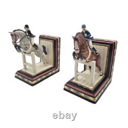 VTG Fitz & Floyd Equestrian Horse Jumping Bookends Pair Ceramic Décor 9 VTG Fitz & Floyd Equestrian Horse Jumping Bookends Pair Ceramic Décor 9