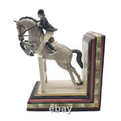 VTG Fitz & Floyd Equestrian Horse Jumping Bookends Pair Ceramic Décor 9 VTG Fitz & Floyd Equestrian Horse Jumping Bookends Pair Ceramic Décor 9