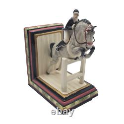 VTG Fitz & Floyd Equestrian Horse Jumping Bookends Pair Ceramic Décor 9 VTG Fitz & Floyd Equestrian Horse Jumping Bookends Pair Ceramic Décor 9
