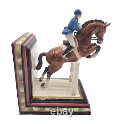 VTG Fitz & Floyd Equestrian Horse Jumping Bookends Pair Ceramic Décor 9 VTG Fitz & Floyd Equestrian Horse Jumping Bookends Pair Ceramic Décor 9