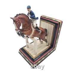VTG Fitz & Floyd Equestrian Horse Jumping Bookends Pair Ceramic Décor 9 VTG Fitz & Floyd Equestrian Horse Jumping Bookends Pair Ceramic Décor 9
