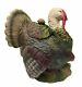 Vtg Handcrafted Thanksgiving Turkey Ceramic Cookie Jar Centerpiece 14x13x11