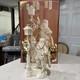 Vtg Lenox Florentine & Pearl Jeweled Santa Lighting Lamp Post Figurine Withbox