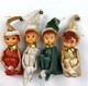 Vtg Lot Of 4 Christmas Metallic Red Green Silver Gold Knee Hugger Elf Japan Mcm