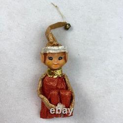 VTG Lot of 4 Christmas Metallic Red Green Silver Gold Knee Hugger Elf Japan MCM