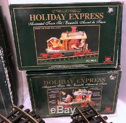 VTG New Bright The Holiday Express Animated Train Set No 387 Santa Xmas + 2 Cars