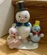 Vtg Putz Mica 3 Snowman Rare Candy Container Japan 1950s Fragile Condition Read
