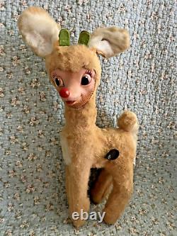 VTG Rudolph Red-Nosed Reindeer 1939 Stuffed Gund Swisstone Music WORKS-VIDEO