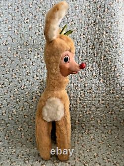 VTG Rudolph Red-Nosed Reindeer 1939 Stuffed Gund Swisstone Music WORKS-VIDEO