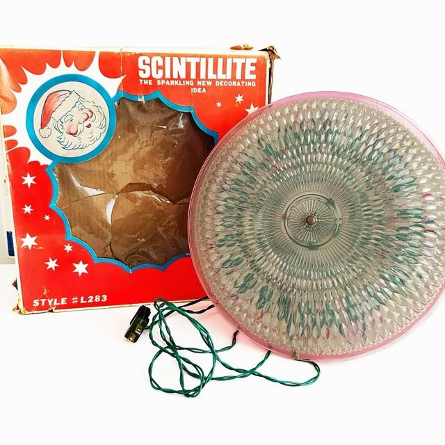Vtg Scintillite Motion Lighted Christmas Display Mcm Great For Aluminum Tree