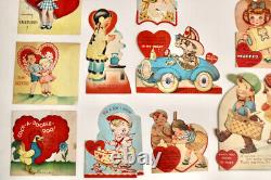 Valentine's Day vintage scrapbook valentine set of 31 1940's some mechanical