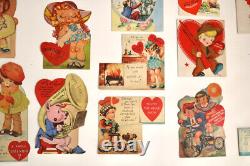 Valentine's Day vintage scrapbook valentine set of 31 1940's some mechanical