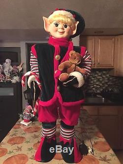 Very Rare By Santa's Best Life Size Animated Musical Santa Elf 41 Tall