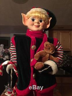 Very Rare By Santa's Best Life Size Animated Musical Santa Elf 41 Tall