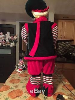 Very Rare By Santa's Best Life Size Animated Musical Santa Elf 41 Tall