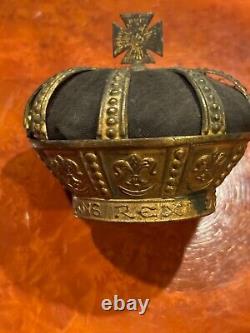 Very rare 1906 Rex crown pin cushion Mardi Gras krewe favor