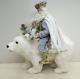 Victorian Santa Riding Fur Polar Bear 20 Christmas Display Signed Artisan Ooak