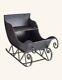 Victorian Trading Co Currier & Ives Christmas Sleigh Black Metal