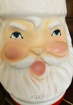 Vintag Christmas Beco Santa head Blow Mold 21 tall