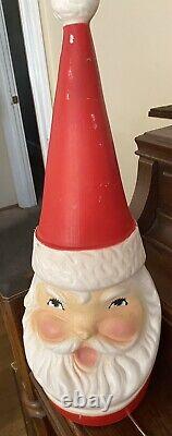 Vintag Christmas Beco Santa head Blow Mold 21 tall