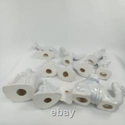 Vintage 11 Piece White Ceramic Porcelain Nativity Manger Set Christmas 1960s