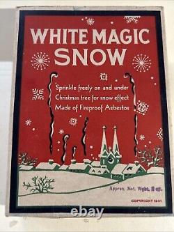 Vintage 1930- 40's Unopened Box Of White Magic Snow By National Tinsel Mfg. Co