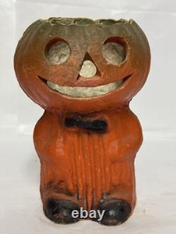 Vintage 1930's Halloween Paper Mache-Pumpkin Man-Candy Container Vintage 1930's Halloween Paper Mache-Pumpkin Man-Candy Container