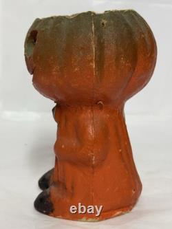 Vintage 1930's Halloween Paper Mache-Pumpkin Man-Candy Container Vintage 1930's Halloween Paper Mache-Pumpkin Man-Candy Container