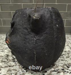 Vintage 1940's Pulp Paper Mache Halloween Black Cat Lantern All Original