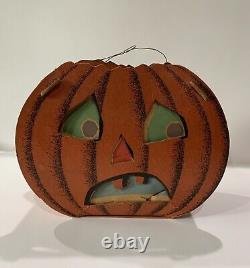 Vintage 1940's The Dolly Toy Co Jack-O-Lantern Halloween Pumpkin Lantern