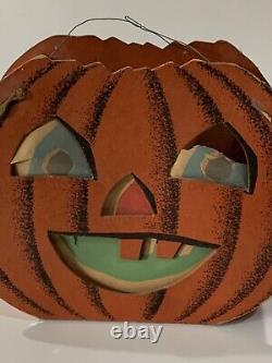 Vintage 1940's The Dolly Toy Co Jack-O-Lantern Halloween Pumpkin Lantern