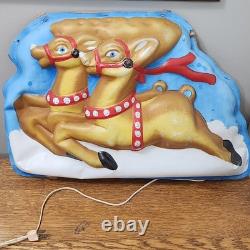 Vintage 1940s L. A. Goodman Illuminated 3D Reindeer Christmas Indoor Light WORKS