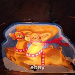 Vintage 1940s L. A. Goodman Illuminated 3D Reindeer Christmas Indoor Light WORKS