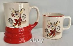 Vintage 1940s RLM Rudolph Red Nosed Reindeer Mugs Cups Plates Bowls Lot of 6