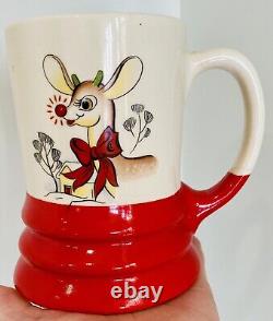 Vintage 1940s RLM Rudolph Red Nosed Reindeer Mugs Cups Plates Bowls Lot of 6