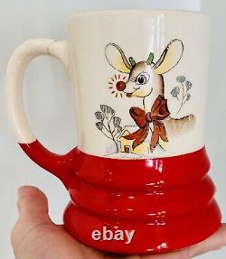 Vintage 1940s RLM Rudolph Red Nosed Reindeer Mugs Cups Plates Bowls Lot of 6