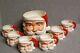 Vintage 1950's Ceramic Santa Egg Nog Or Punch Bowl With 6 Cups Nikoniko Japan