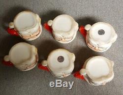 Vintage 1950's Ceramic Santa Egg Nog or Punch Bowl with 6 Cups Nikoniko Japan