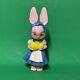 Vintage 1950's Knickerbocker 11 Hard Plastic Easter Bunny Girl Rabbit Bank Rare