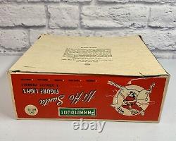 Vintage 1950's Paramount 9 Hi-Ho Santa Figure Light withBox TESTED Flocked