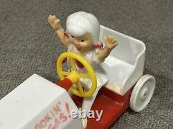 Vintage 1950's Rosbro Valentine's Candy Container Girl Driving Soapbox Derby Car