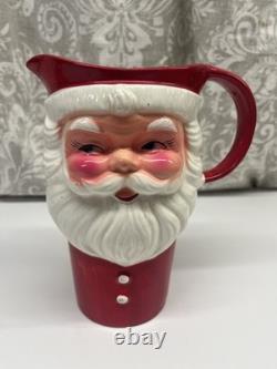 Vintage 1950's Santa Clause Pitcher Made In Japan Excellent Condition