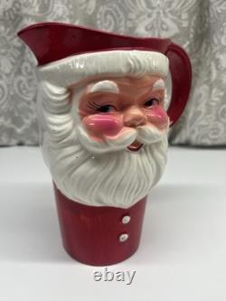 Vintage 1950's Santa Clause Pitcher Made In Japan Excellent Condition