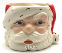 Vintage 1950s 1960s Christmas Santa Punch Bowl, Ladle & 6 Mugs Vintage 1950s 1960s Christmas Santa Punch Bowl, Ladle & 6 Mugs
