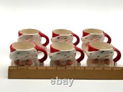 Vintage 1950s 1960s Christmas Santa Punch Bowl, Ladle & 6 Mugs Vintage 1950s 1960s Christmas Santa Punch Bowl, Ladle & 6 Mugs